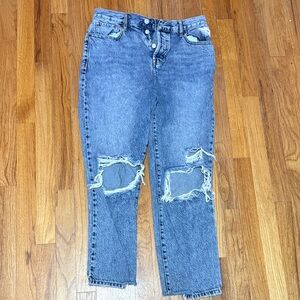 Distressed Blue Denim Jeans